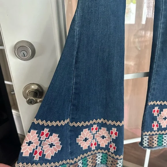 Saints and Hearts Women's Blue Flared Jeans medium - Picture 2 of 7